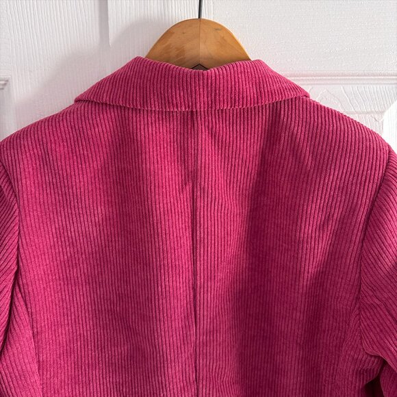Corduroy Blazer Double Breasted Jacket Barbiecore Pink, Size S/M - Picture 4 of 5
